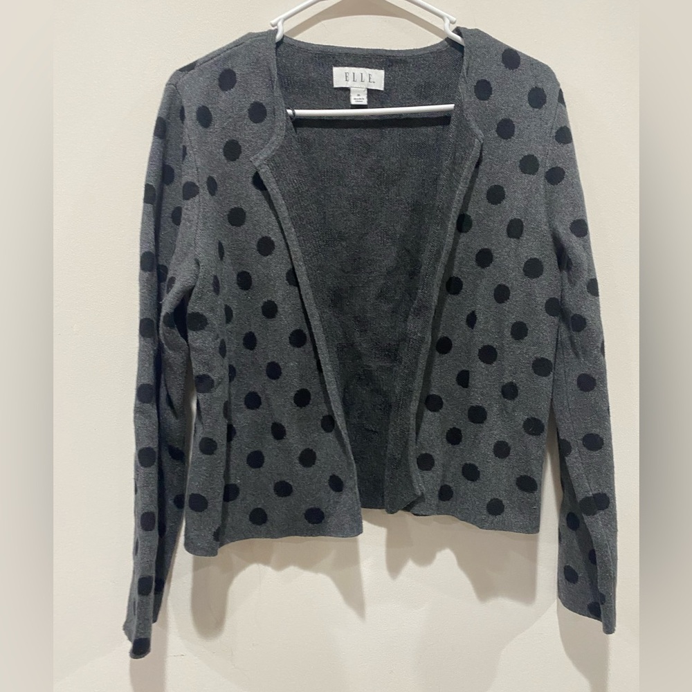 Cute Gray with Black Polka Dot Sweater